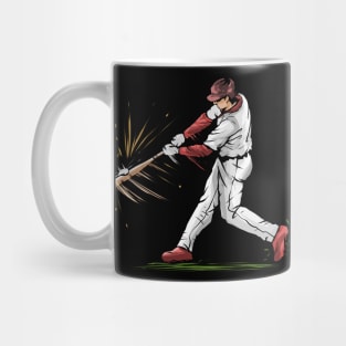 Batter Hits A Baseball With His Bat Mug
